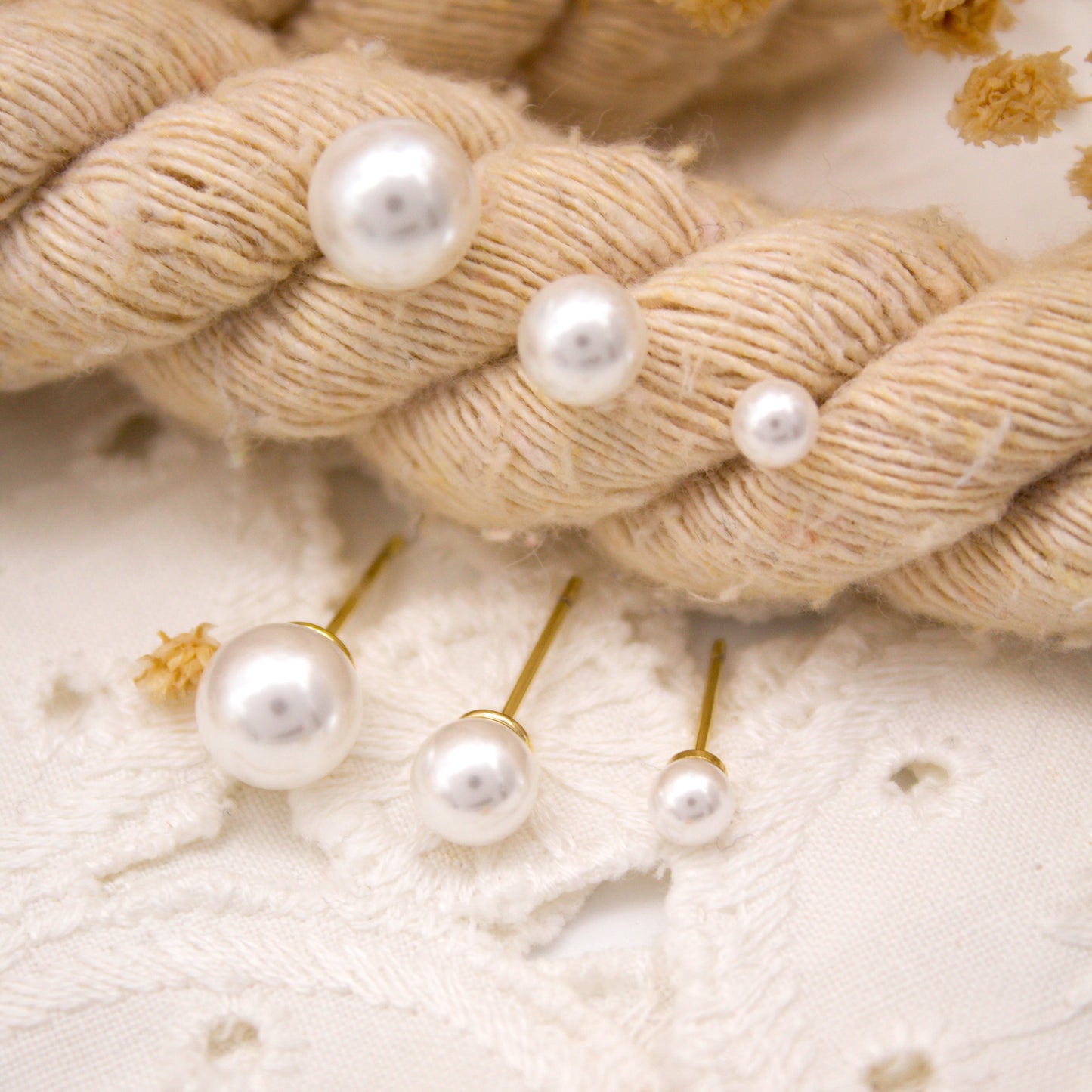 Aretes de perla 8 mm