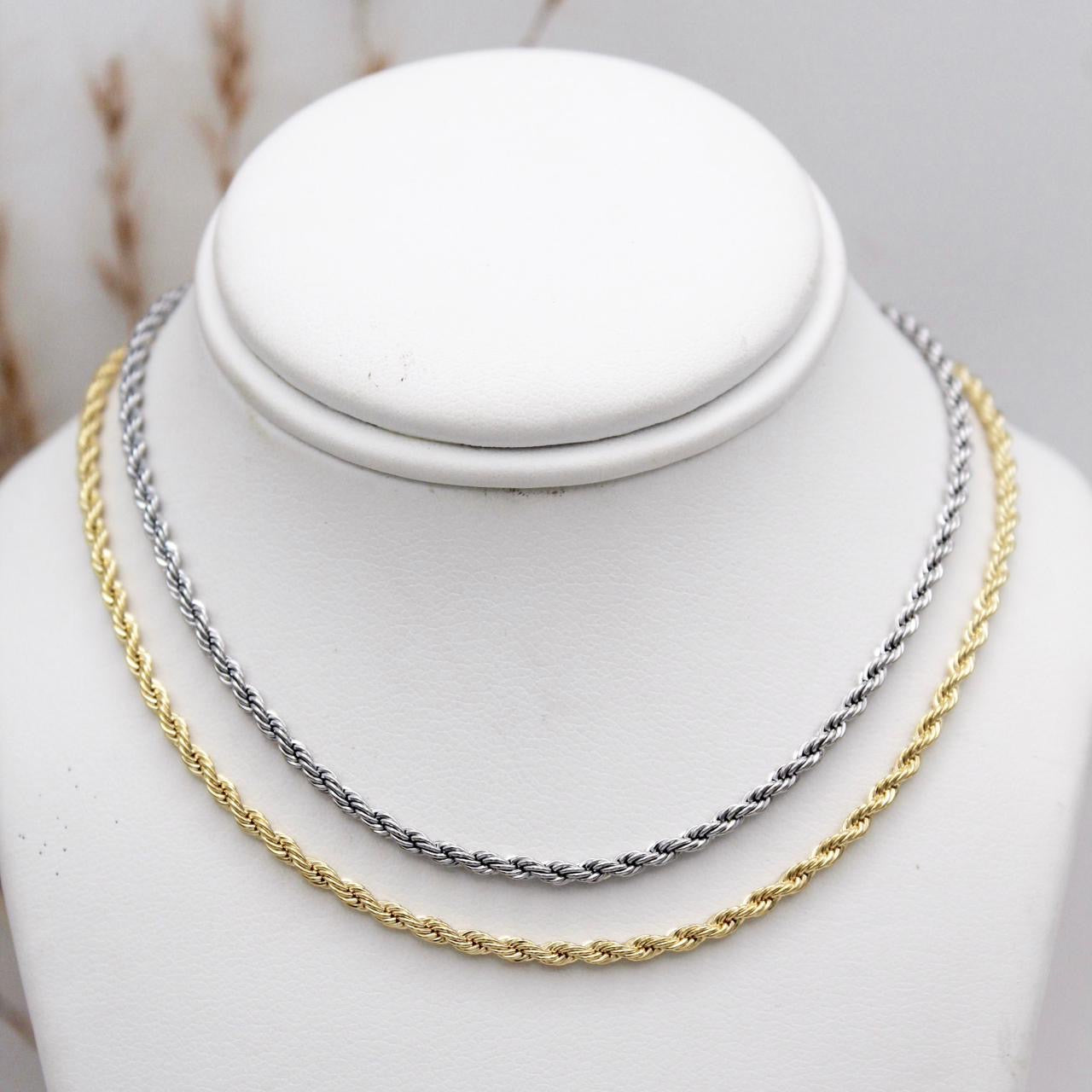 May Silver Rope 45cm Necklace