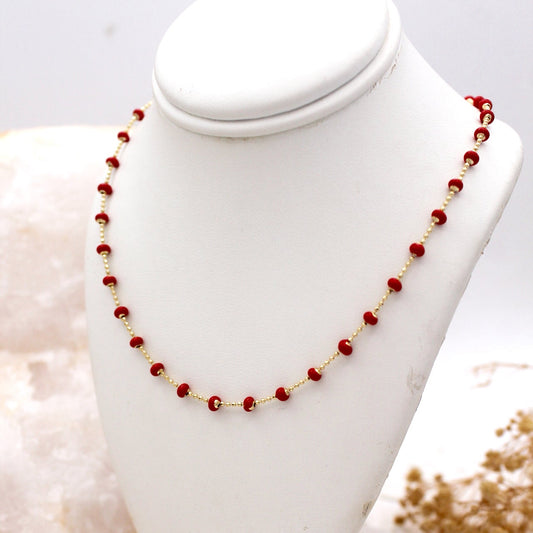 Cadena rojo esmaltado