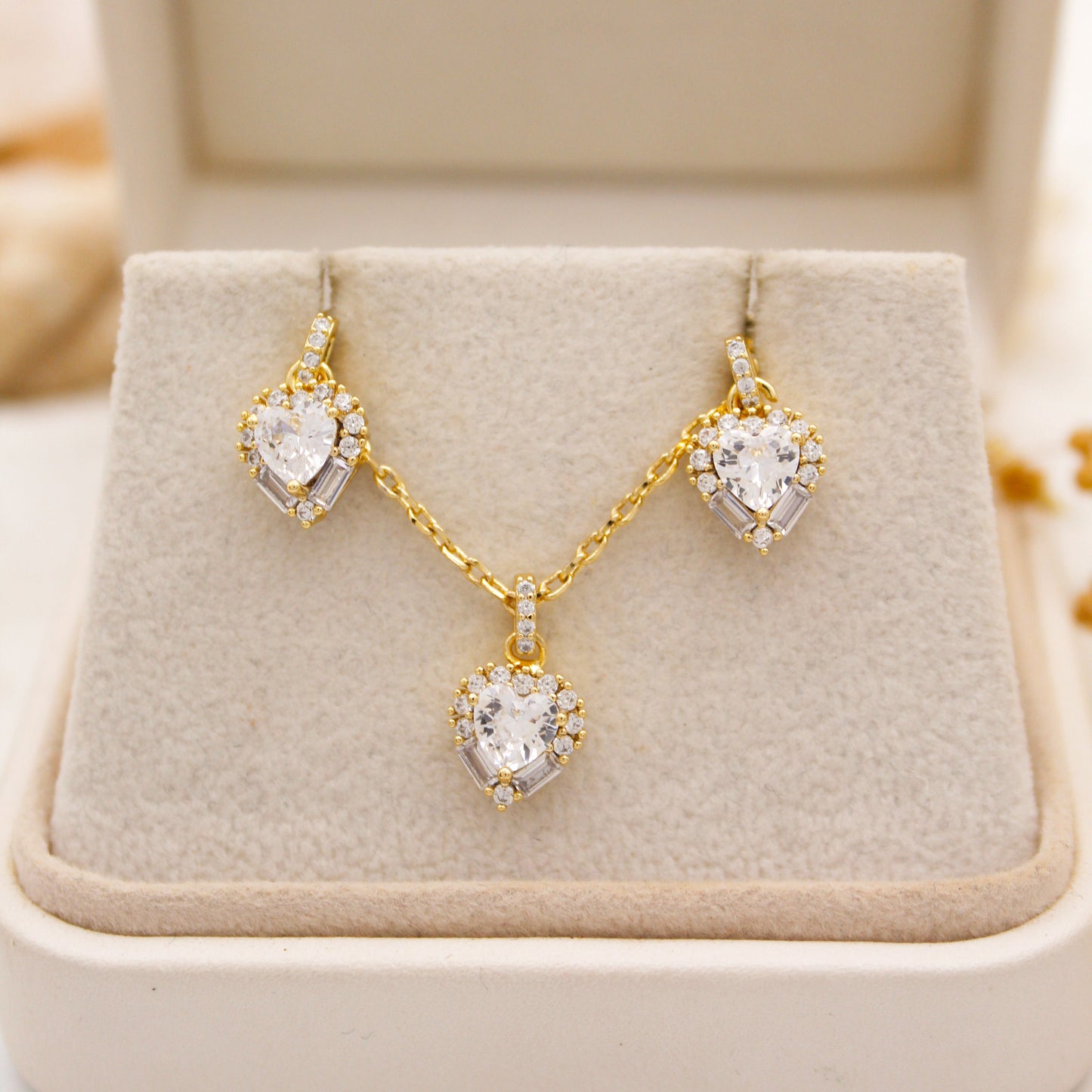 Crystal Heart Jewelry Set