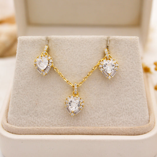 Crystal Heart Jewelry Set