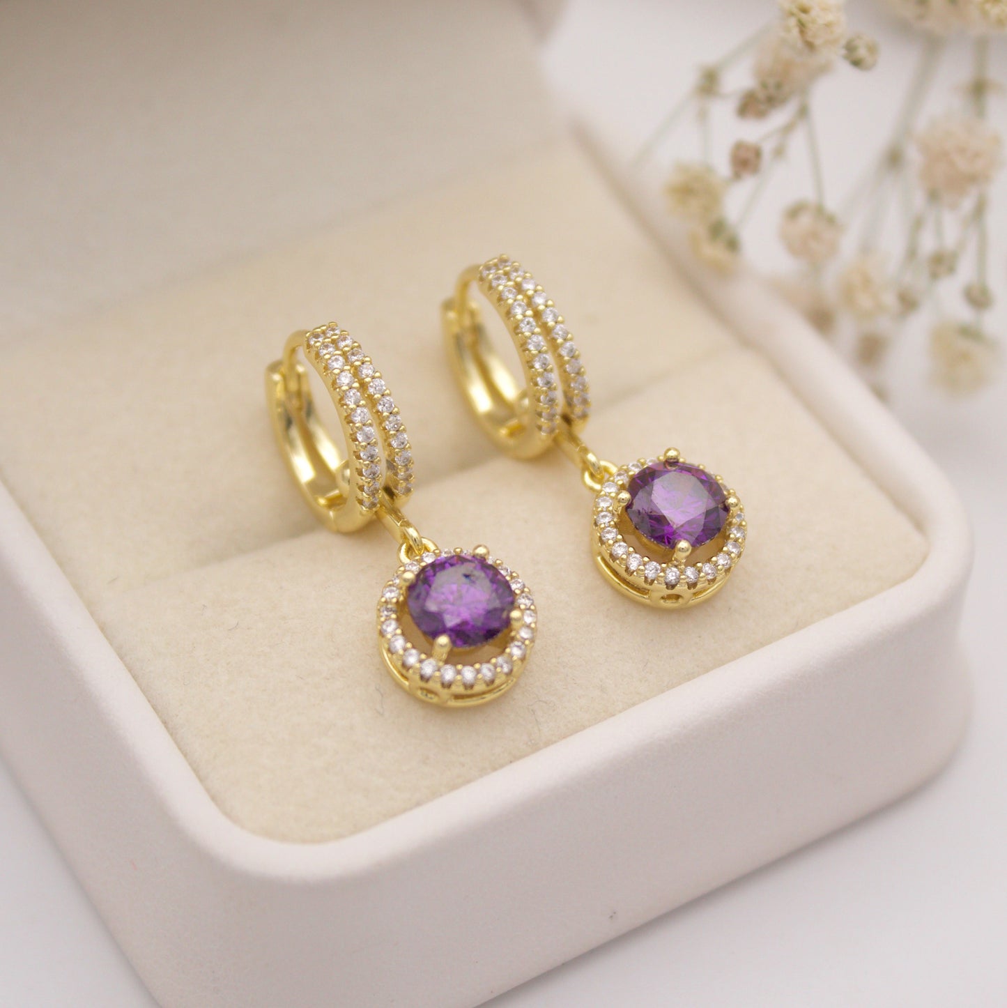 Bernabela Huggie Earrings - Morado