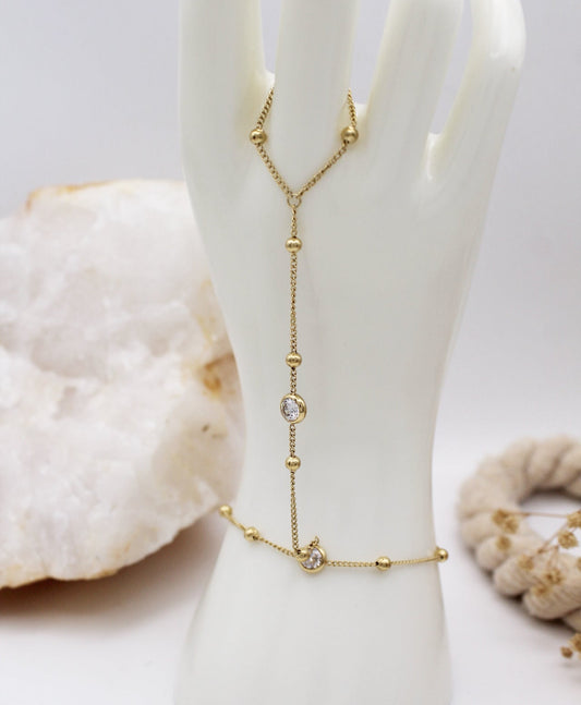 Doble Zircon - Hand Chain