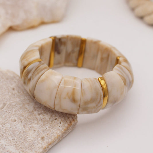 Acrilic Bangle - Beige