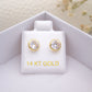 Cz Round Screwback Piercings 14KT