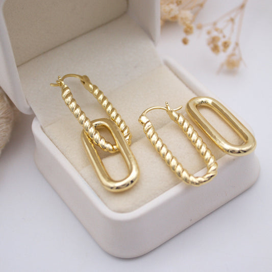 Melek Hoop Gold Earrings