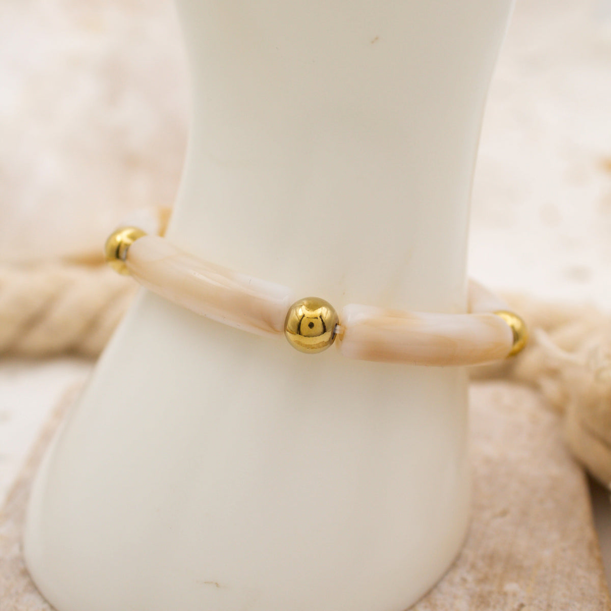Peachcream - Pulsera elástica de resina