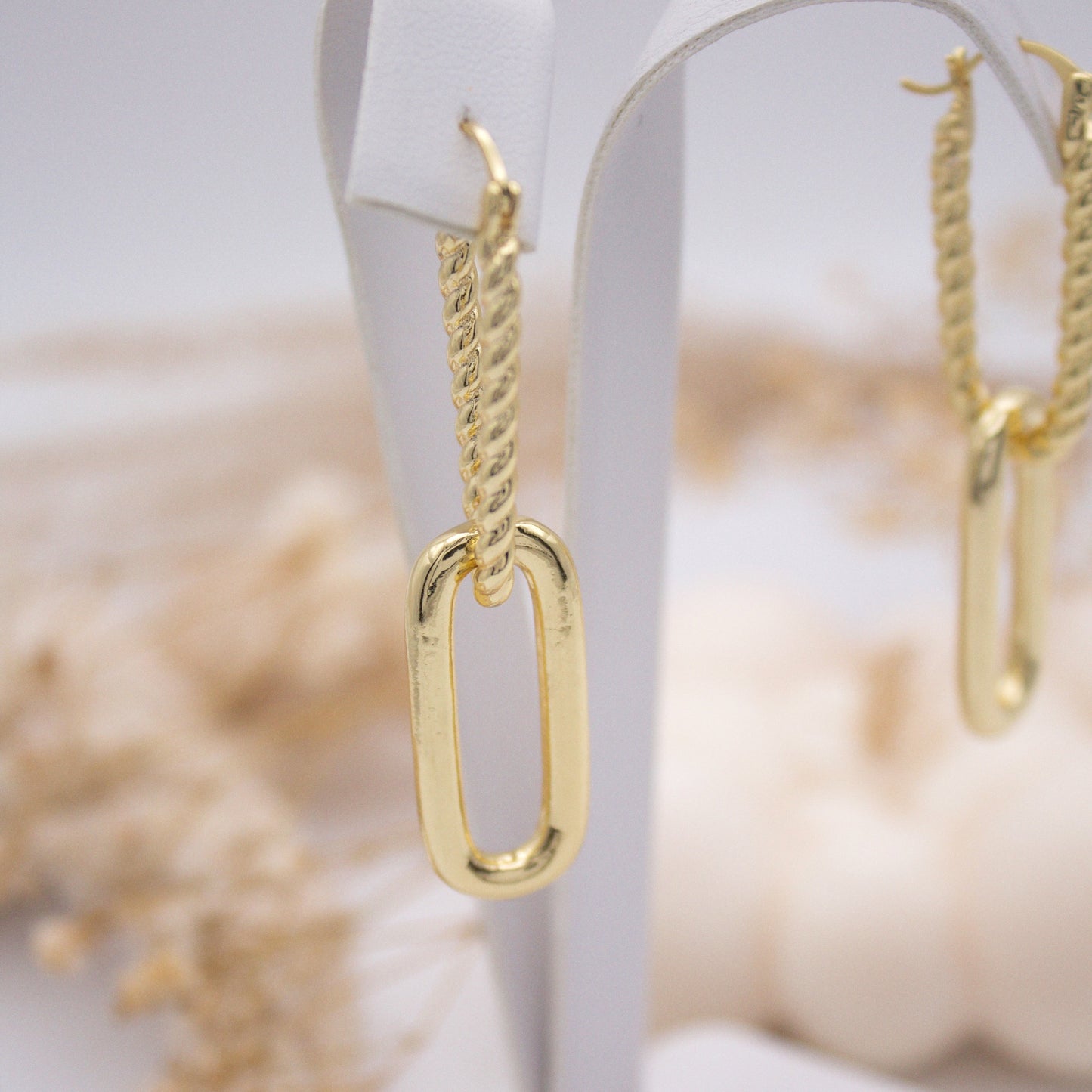 Melek Hoop Gold Earrings