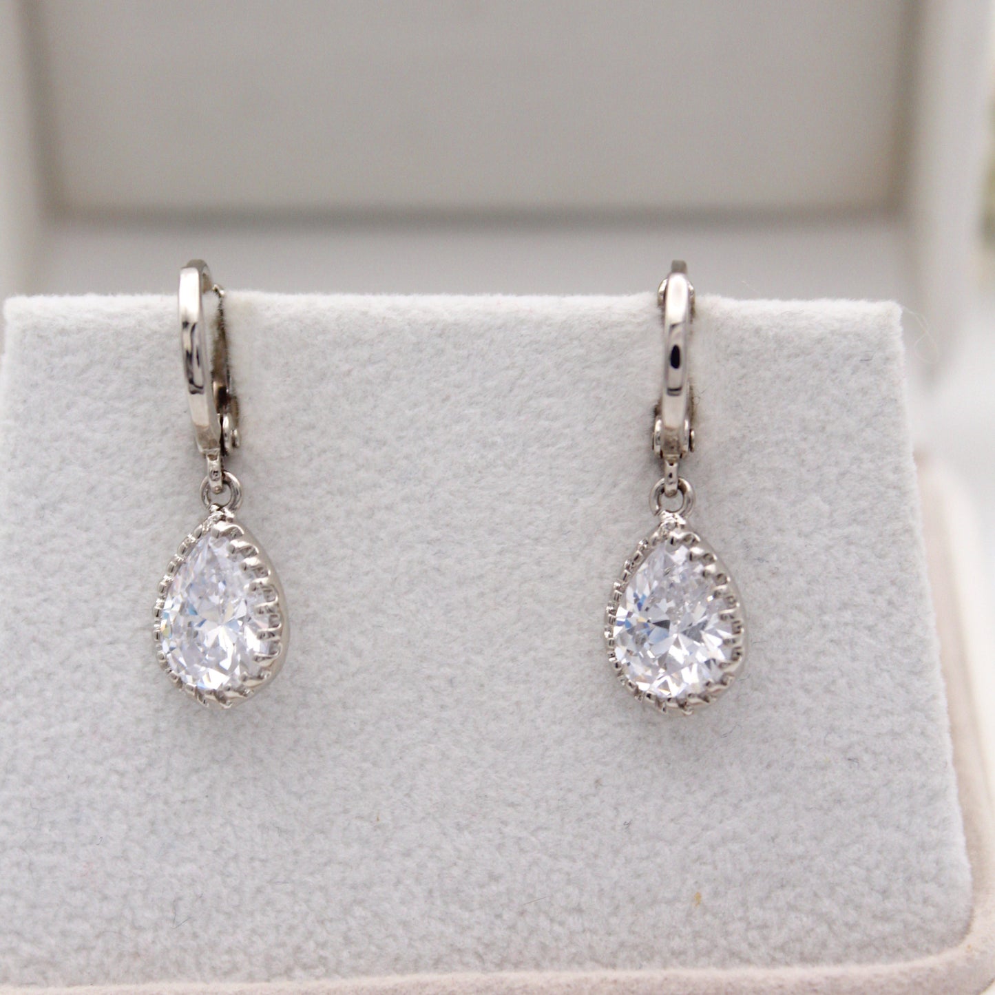 Celestine Silver Huggie Earrings