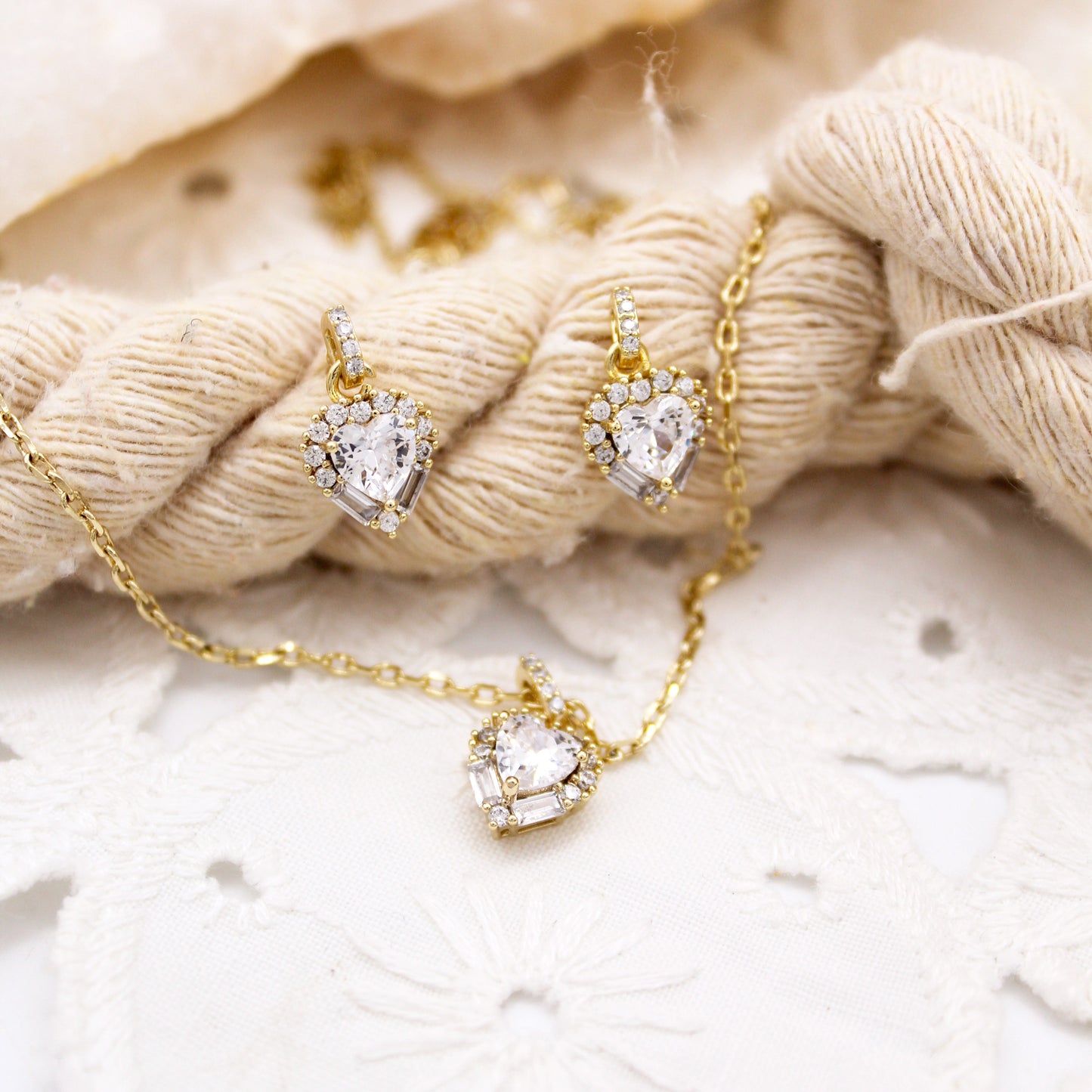 Crystal Heart Jewelry Set