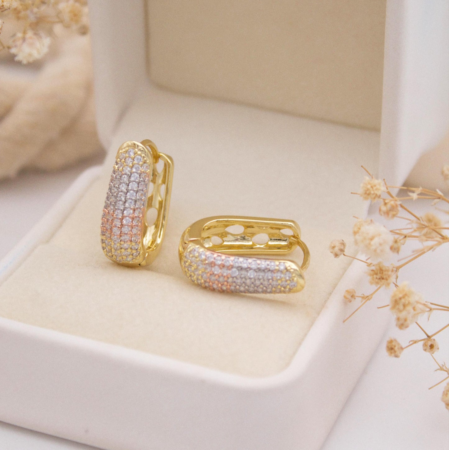 Saphira Tripletone Hoop Earrings
