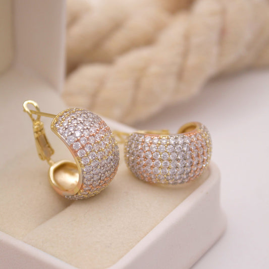 Lucina Tripletone Hoop Earrings