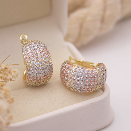 Lucina Tripletone Hoop Earrings