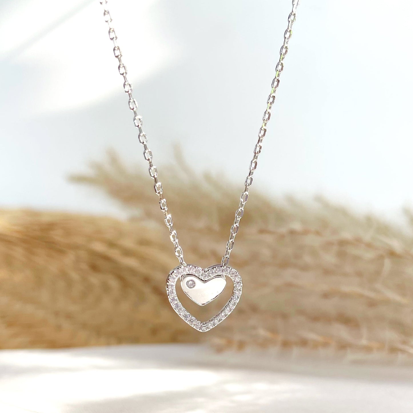 Nina Heart Silver Necklace